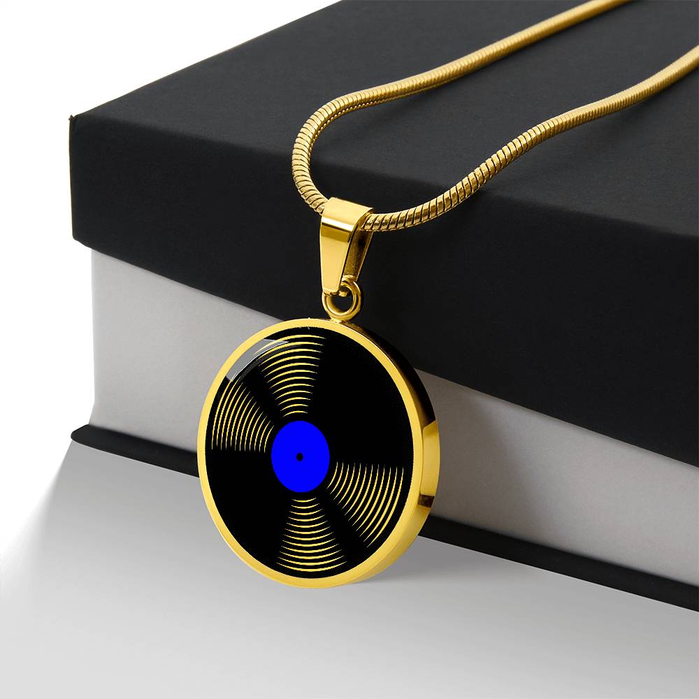 Vinyl Record Necklace Gold - Personalized Music Pendant - Music Theme Gifts For Her or Him - Silver Record Pendant Necklace For Woman or Men