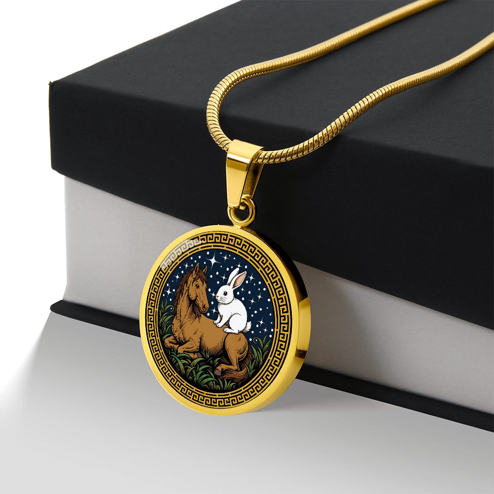 Rabbit and Horse Necklace - Couples Chinese Zodiac Animal Pendant Jewelry