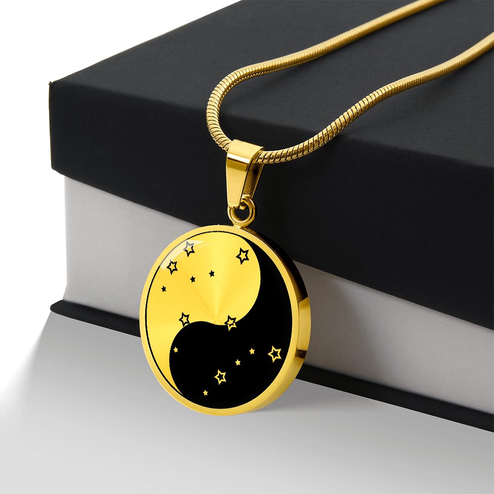 Gemini Yin Yang Pendant Necklace - Zodiac Constellation Jewelry