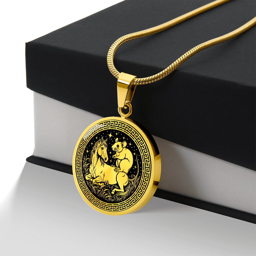 Rat and Horse Necklace - Couples Chinese Zodiac Animal Pendant Jewelry