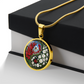 Gladiolus Yin Yang Necklace - August Birth Month Flower Pendant Jewelry