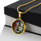 Rose Yin Yang Necklace - June Birth Month Flower Pendant Jewelry