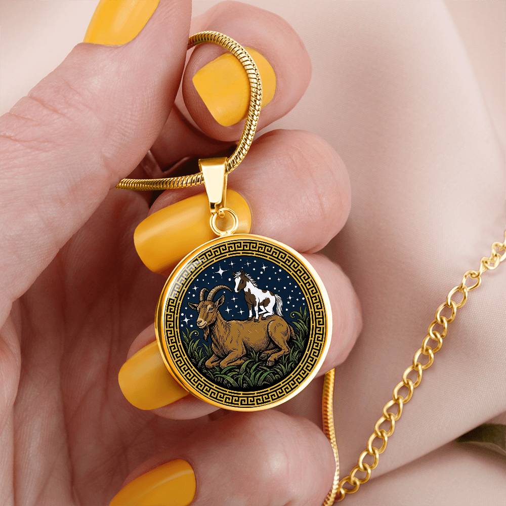 Horse & Goat Necklace - Couples Chinese Zodiac Animal Pendant Jewelry