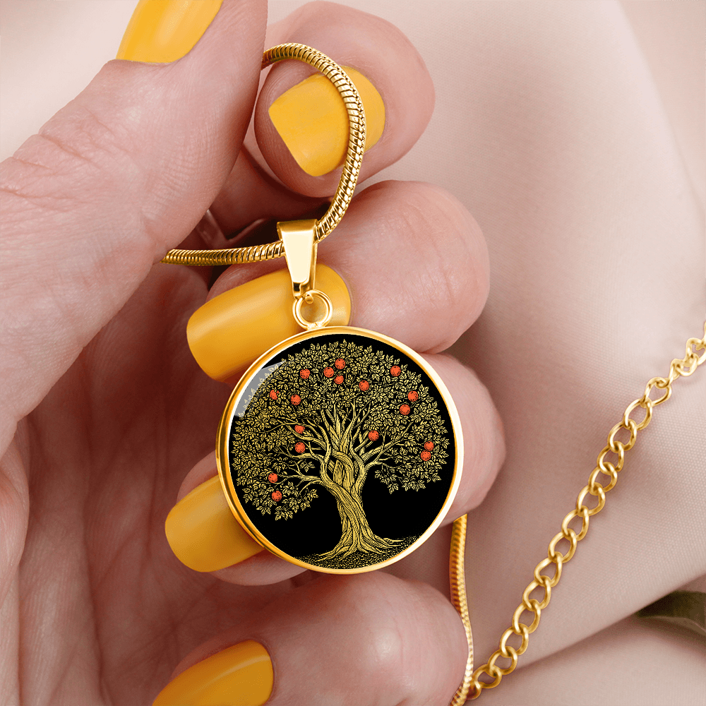 Orange Tree Necklace - Symbolic Charm Pendant Jewelry