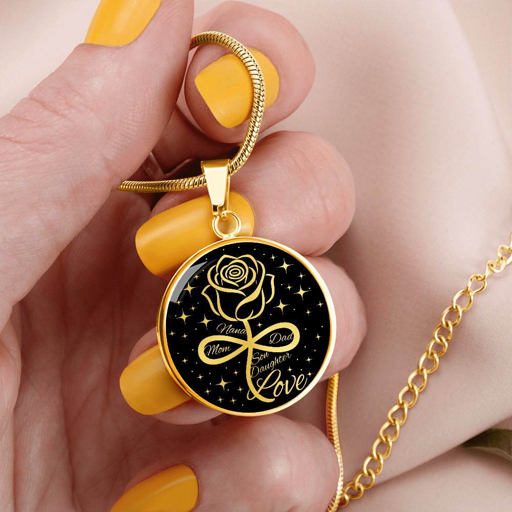 Family Infinity Rose Necklace