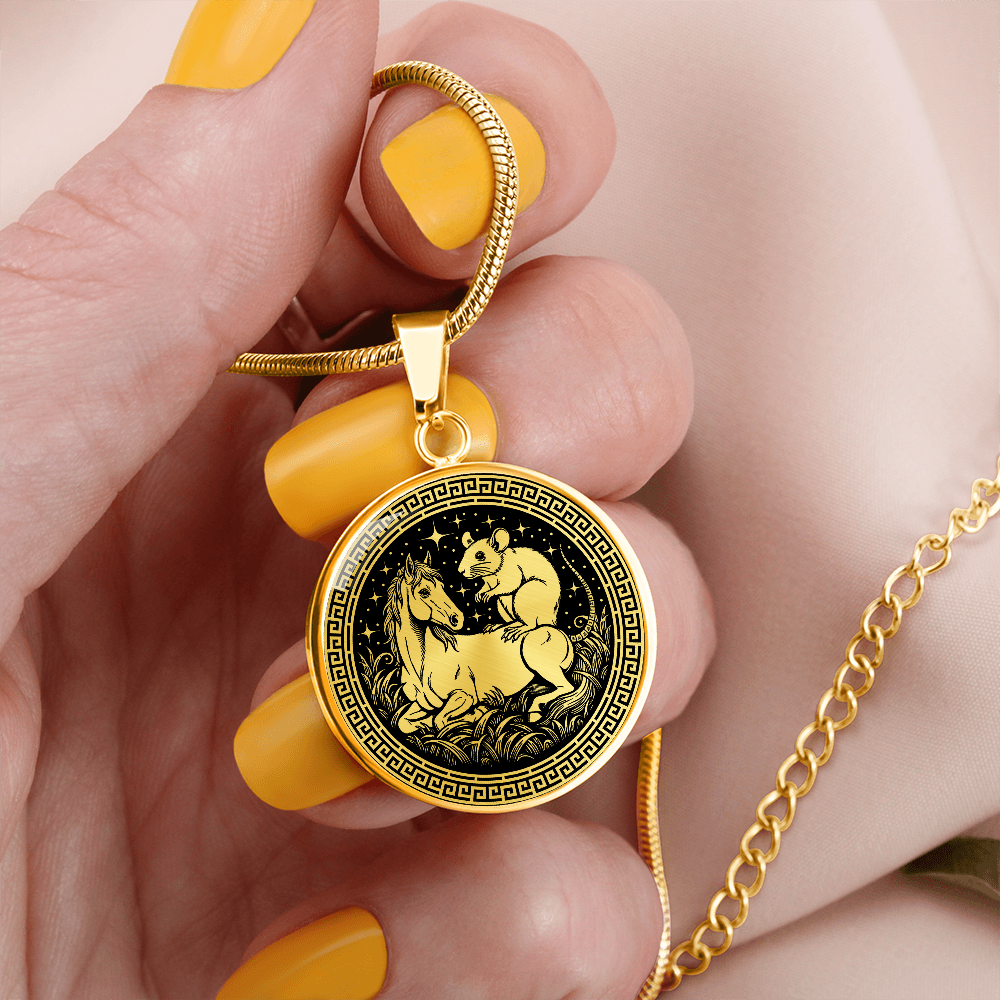 Rat and Horse Necklace - Couples Chinese Zodiac Animal Pendant Jewelry