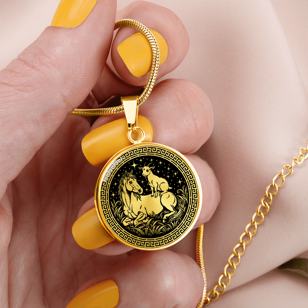 Goat and Horse Necklace - Couples Chinese Zodiac Animal Pendant Jewelry