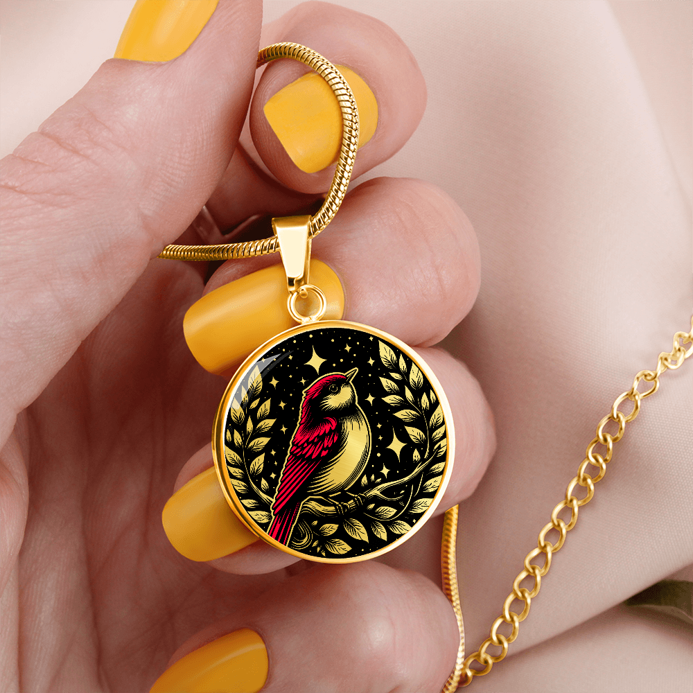 Red Bird Necklace - Wildlife Pendant Jewelry