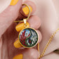 Larkspur Yin Yang Necklace - July Birth Month Flower Pendant Jewelry