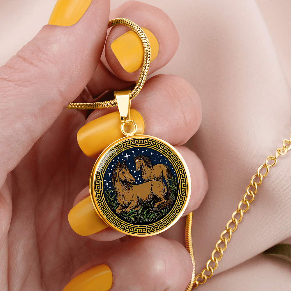 Horse and Horse Necklace - Couples Chinese Zodiac Animal Pendant Jewelry