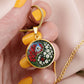 Gladiolus Yin Yang Necklace - August Birth Month Flower Pendant Jewelry