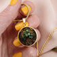 Four Leaf Clover Necklace, Personalized Shamrock Pendant, Good Luck Charm St Patricks Day Jewelry, 18K Gold Bangle Lucky Charm Gift For Her