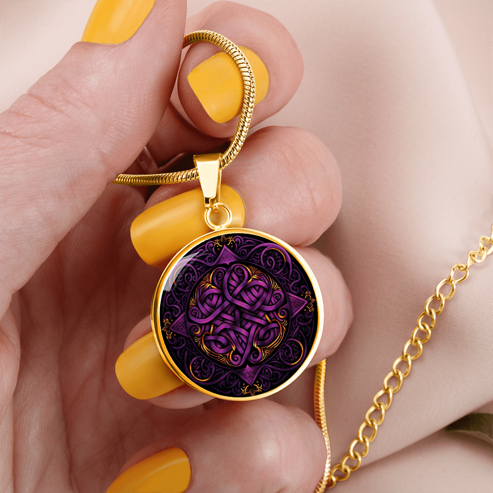 Purple Celtic Knot Necklace - Romantic Pendant Jewelry