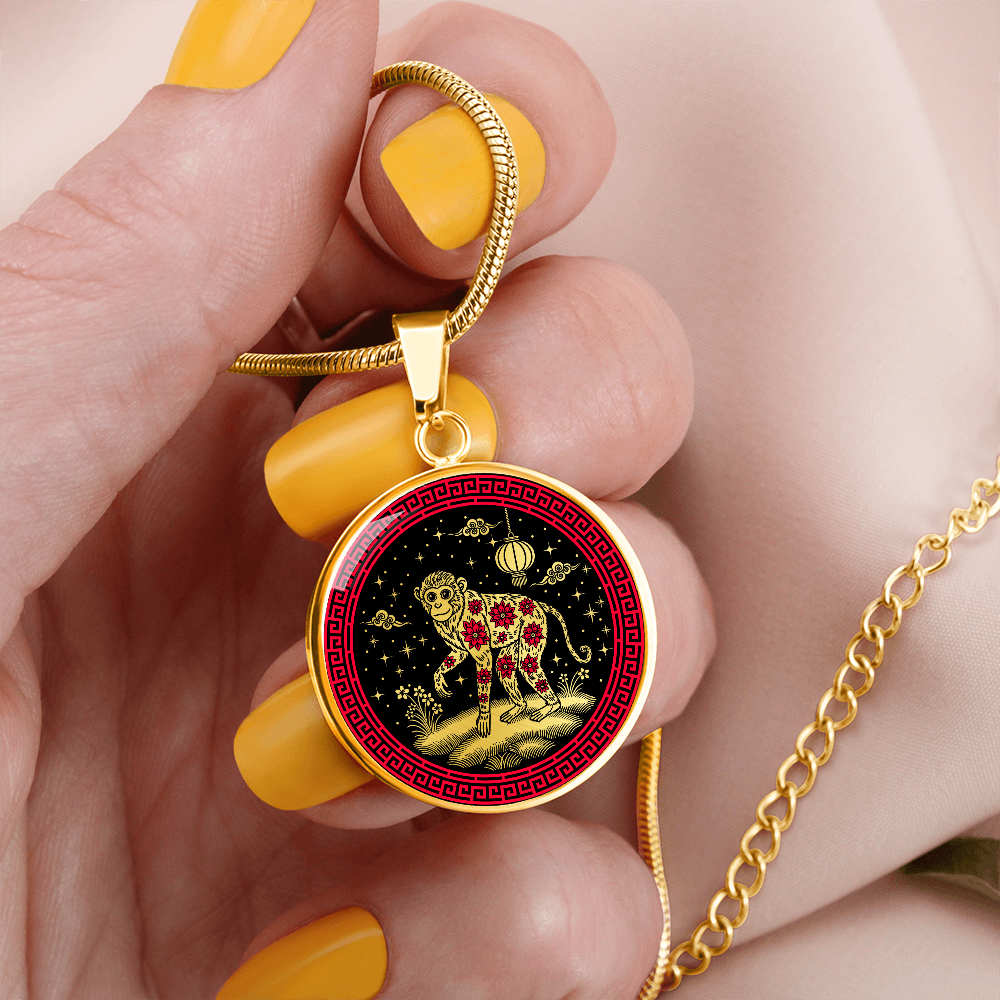 Monkey Necklace Chinese Zodiac Animal Pendant Jewelry