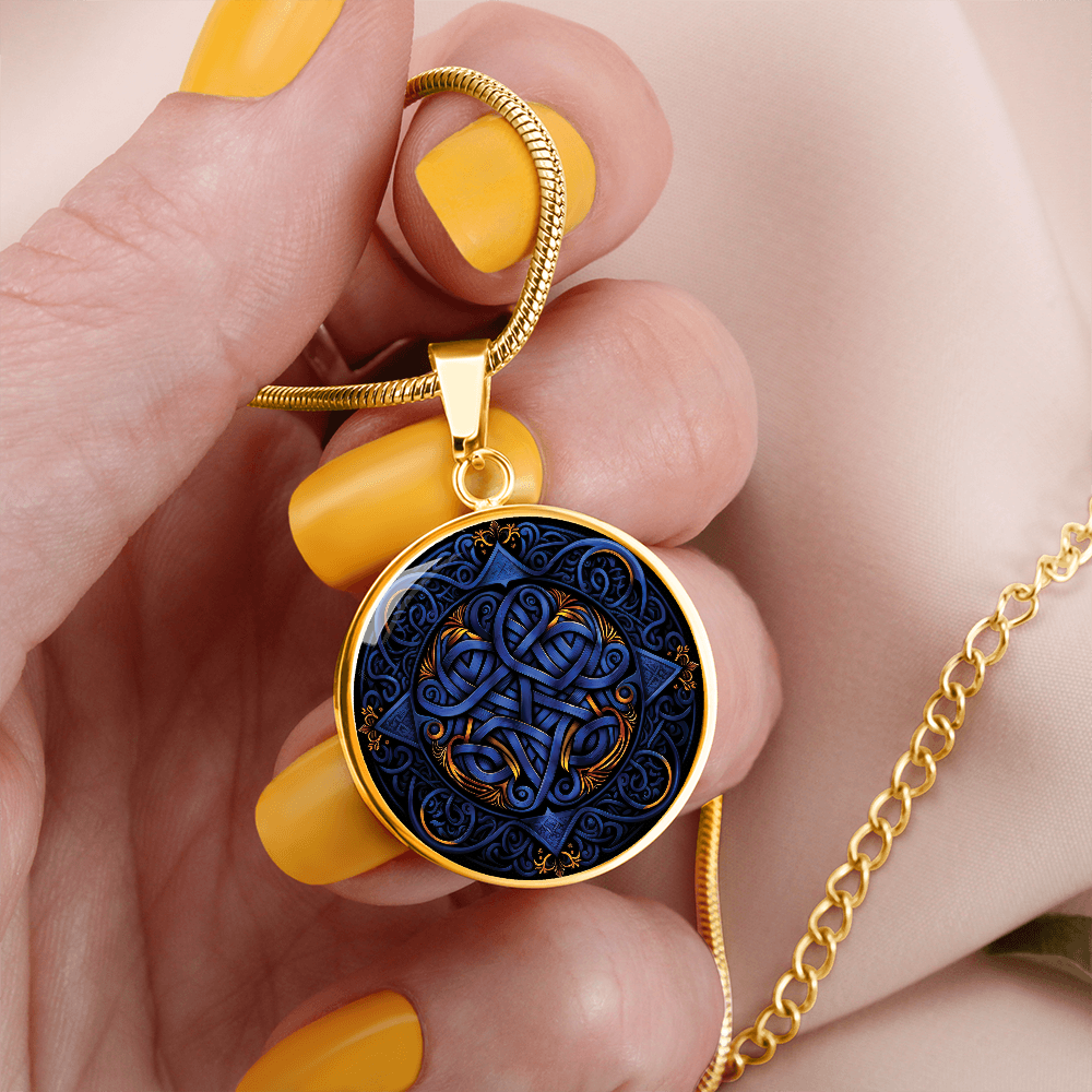 Blue Celtic Knot Necklace - Romantic Pendant Jewelry