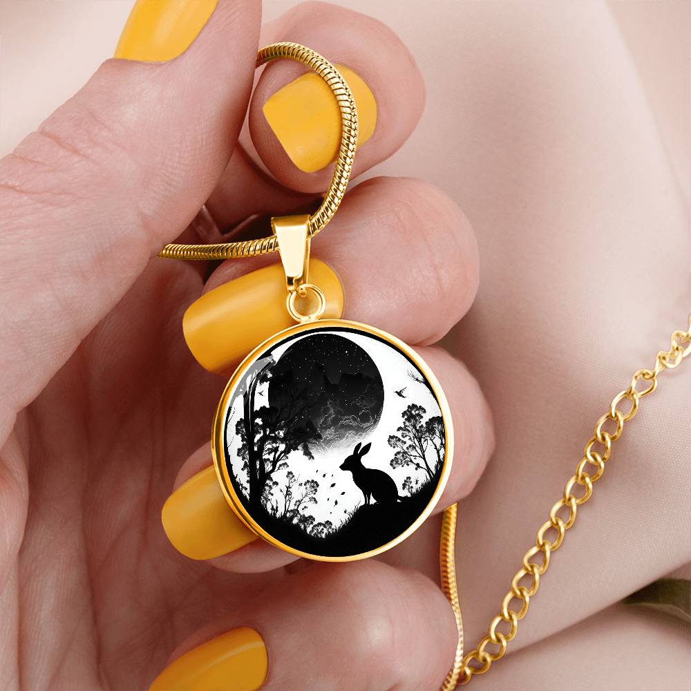 Moon and Rabbit Necklace