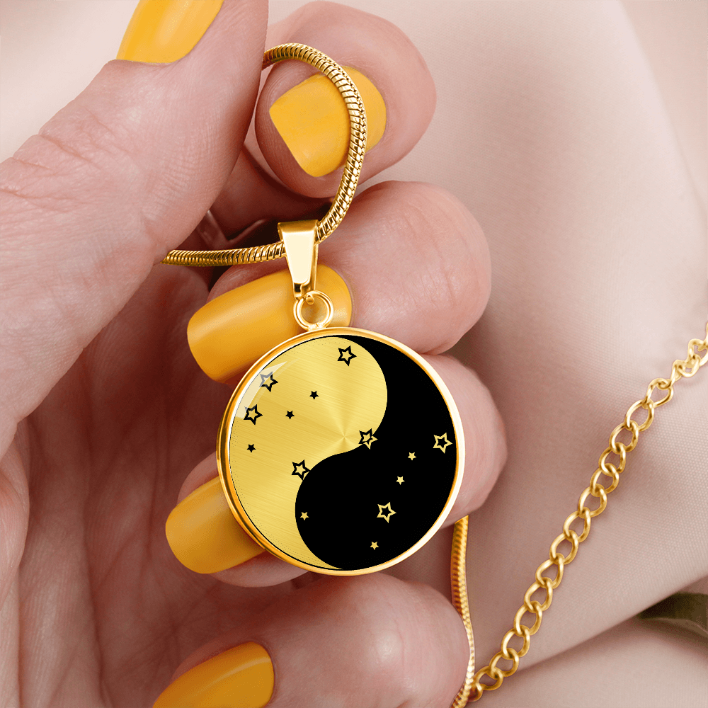Gemini Yin Yang Pendant Necklace - Zodiac Constellation Jewelry
