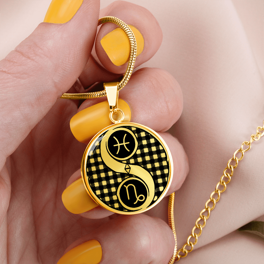 Pisces & Capricorn Necklace, Yin Yang Couples Zodiac Jewelry