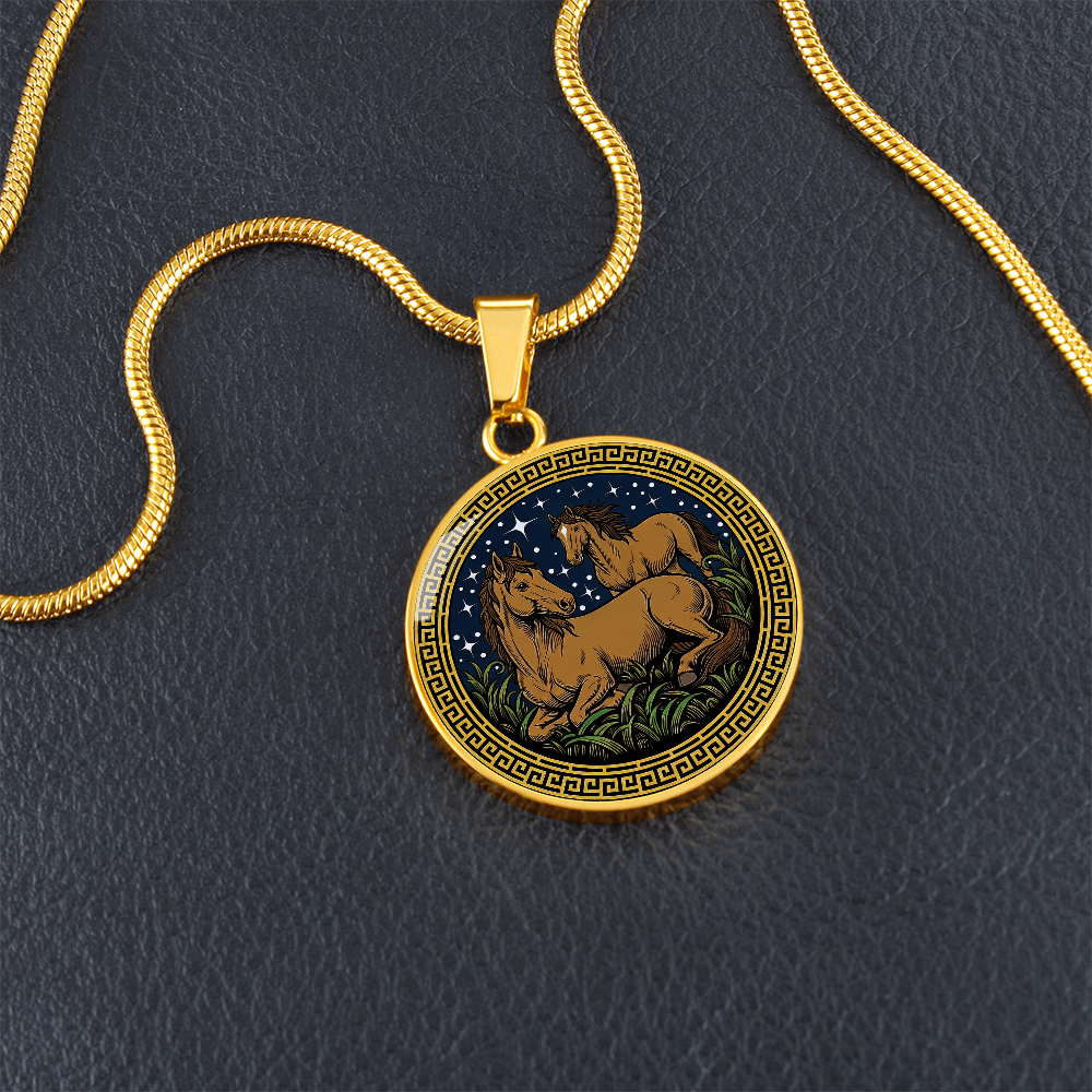 Horse and Horse Necklace - Couples Chinese Zodiac Animal Pendant Jewelry