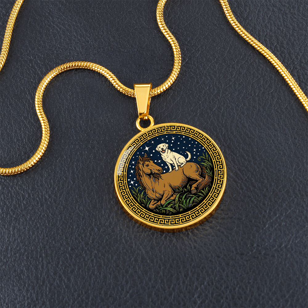 Dog and Horse Necklace - Couples Chinese Zodiac Animal Pendant Jewelry