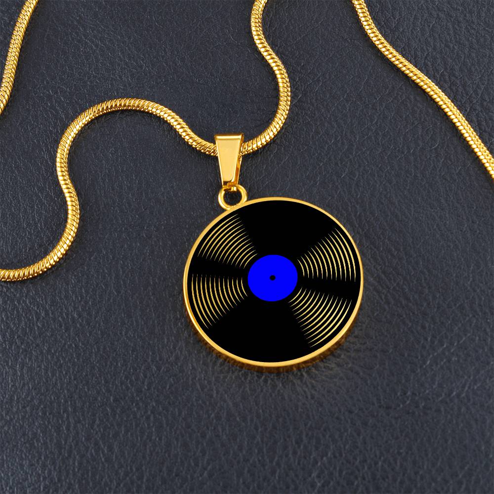 Vinyl Record Necklace Gold - Personalized Music Pendant - Music Theme Gifts For Her or Him - Silver Record Pendant Necklace For Woman or Men