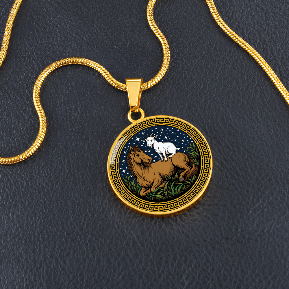 Goat and Horse Necklace - Couples Chinese Zodiac Animal Pendant Jewelry