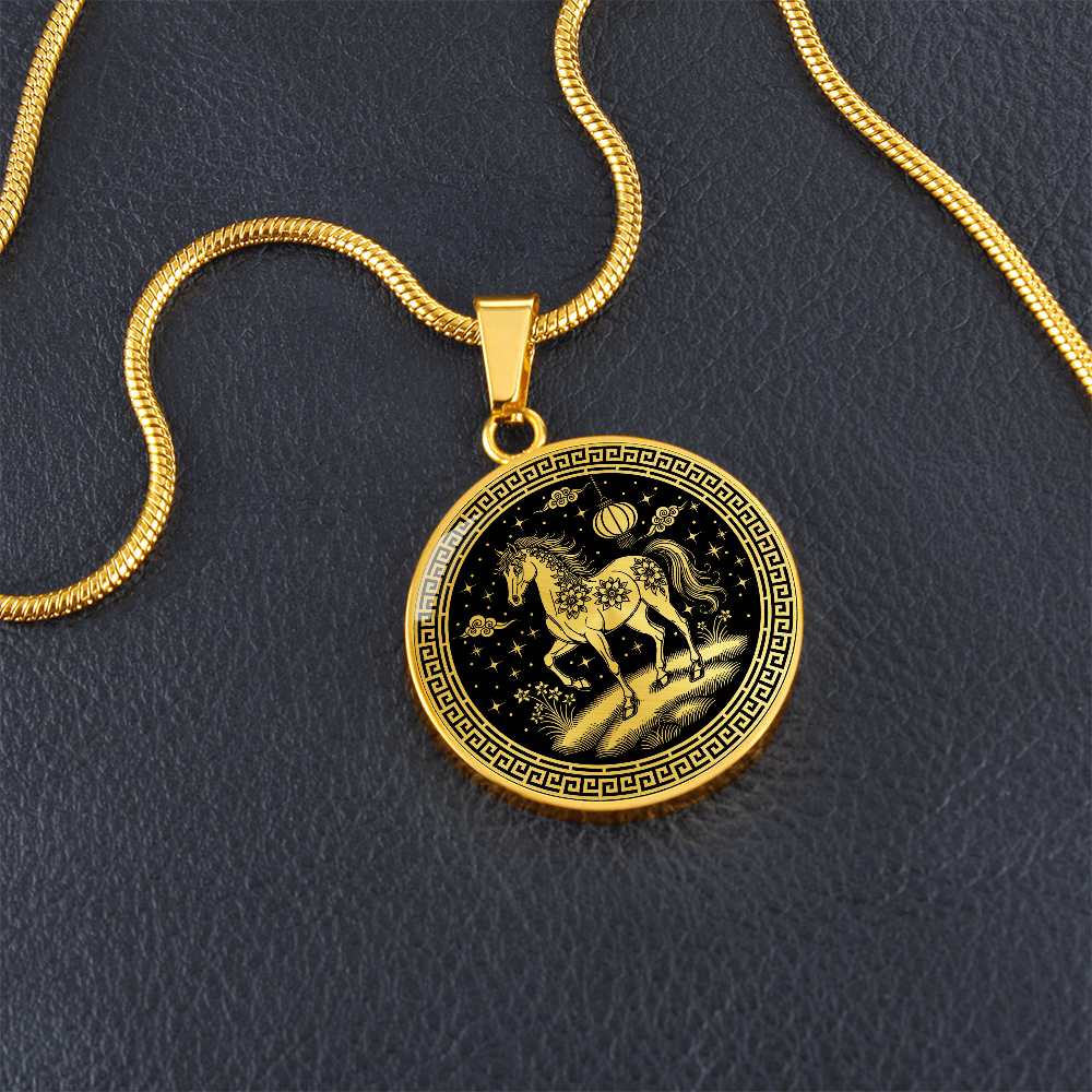 Horse Necklace Chinese Zodiac Pendant Jewelry