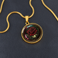 Red Rose Necklace - June Birth Flower Pendant Jewelry