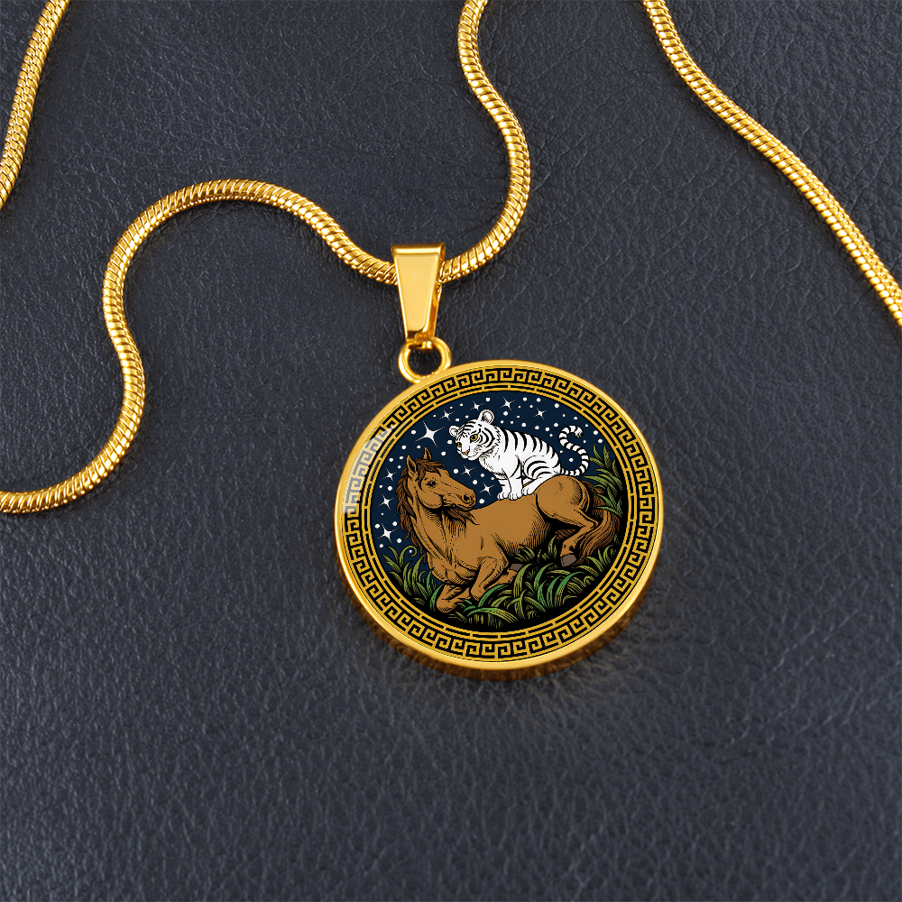 Tiger and Horse Necklace - Couples Chinese Zodiac Animal Pendant Jewelry