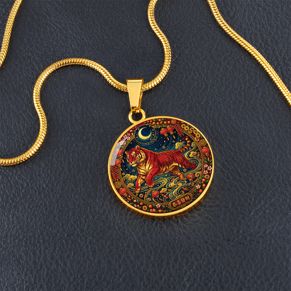 Year of The Tiger Necklace - Chinese Zodiac Animal Charm Pendant Jewelry