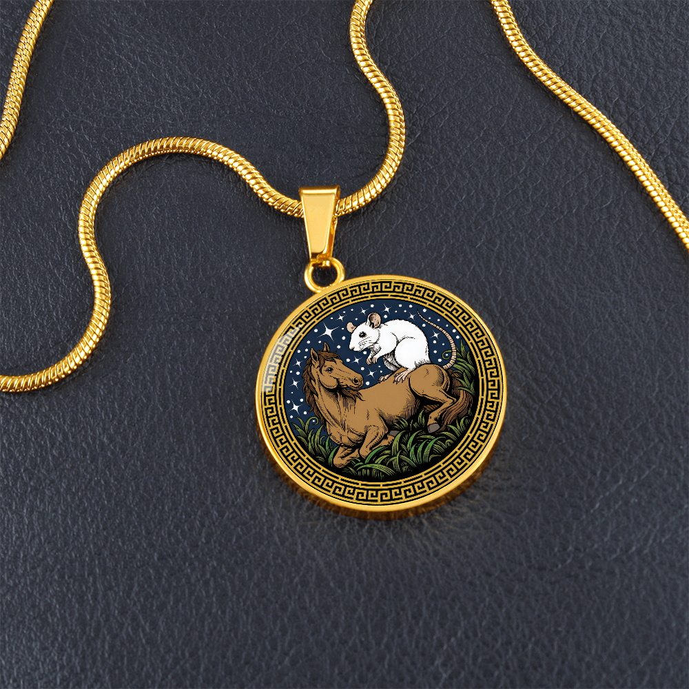 Rat and Horse Necklace - Couples Chinese Zodiac Animal Pendant Jewelry