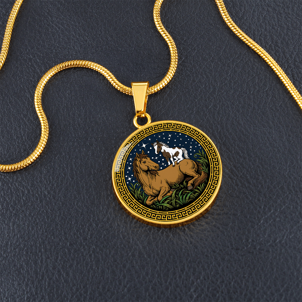 Horse and Horse Necklace - Couples Chinese Zodiac Animal Pendant Jewelry