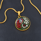Gladiolus Yin Yang Necklace - August Birth Month Flower Pendant Jewelry