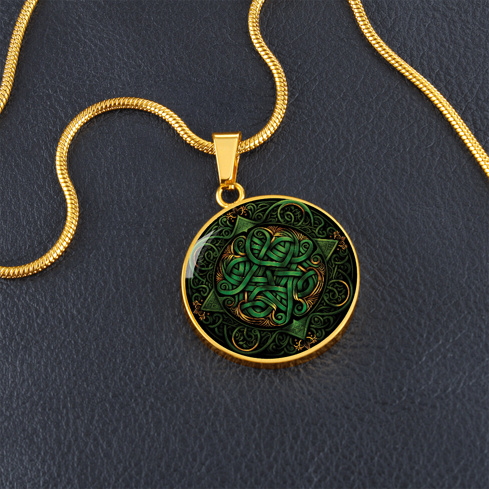 Green Celtic Knot Necklace - Romantic Pendant Jewelry