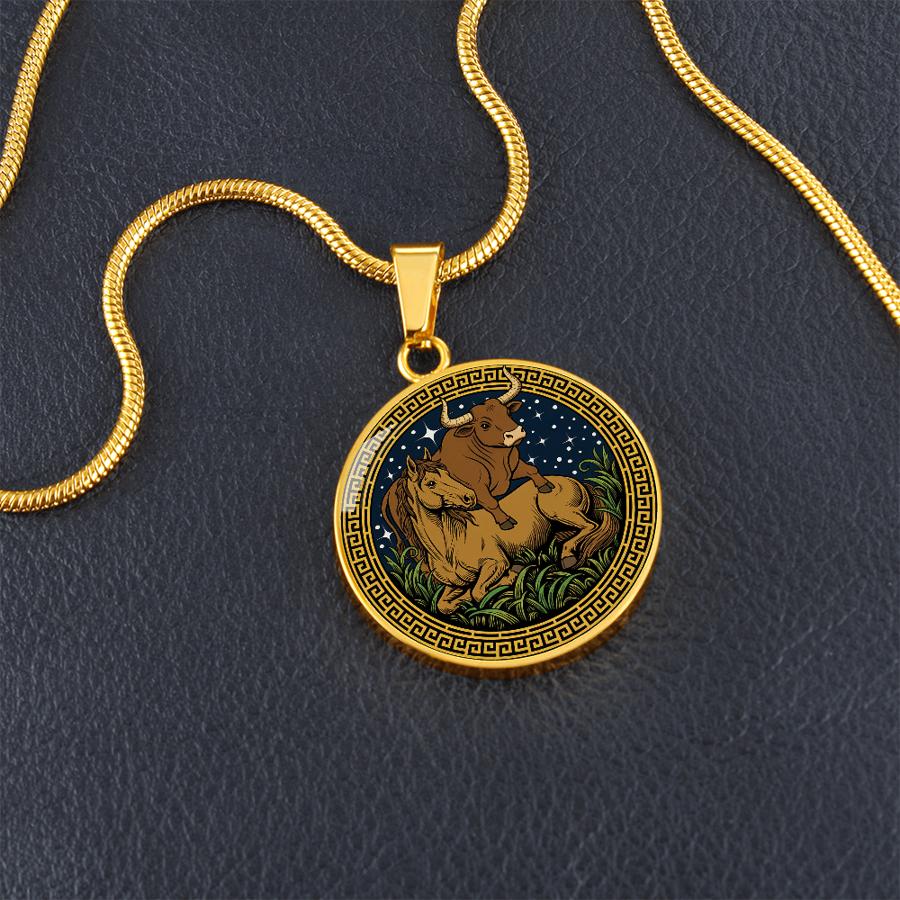 Ox and Horse Necklace - Couples Chinese Zodiac Animal Pendant Jewelry