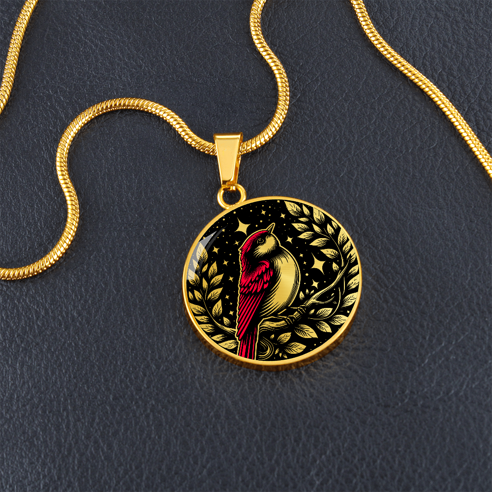 Red Bird Necklace - Wildlife Pendant Jewelry