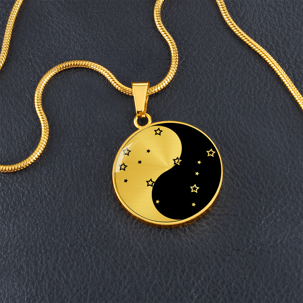 Gemini Yin Yang Pendant Necklace - Zodiac Constellation Jewelry