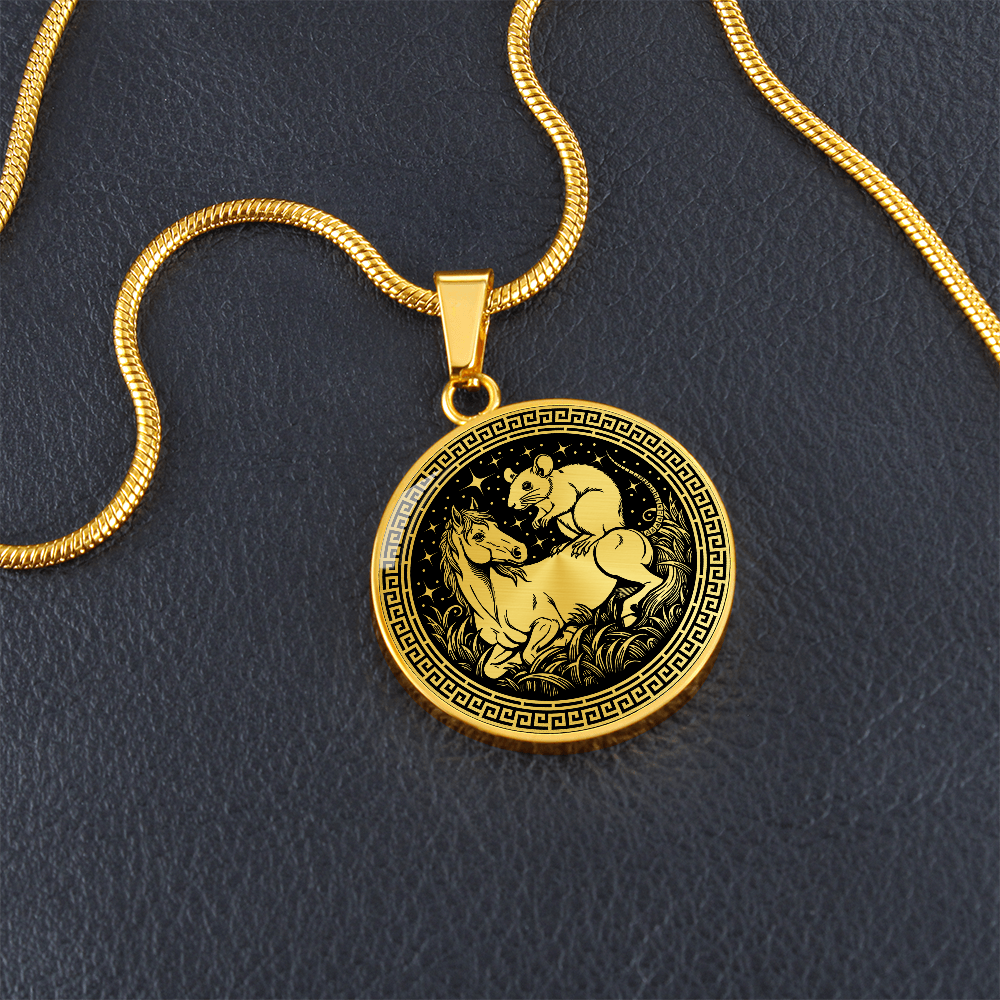 Rat and Horse Necklace - Couples Chinese Zodiac Animal Pendant Jewelry