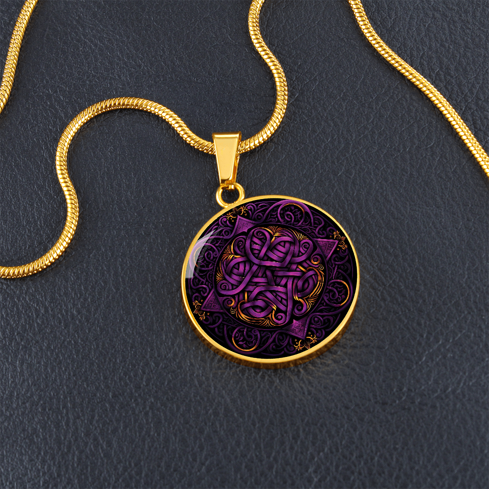 Purple Celtic Knot Necklace - Romantic Pendant Jewelry