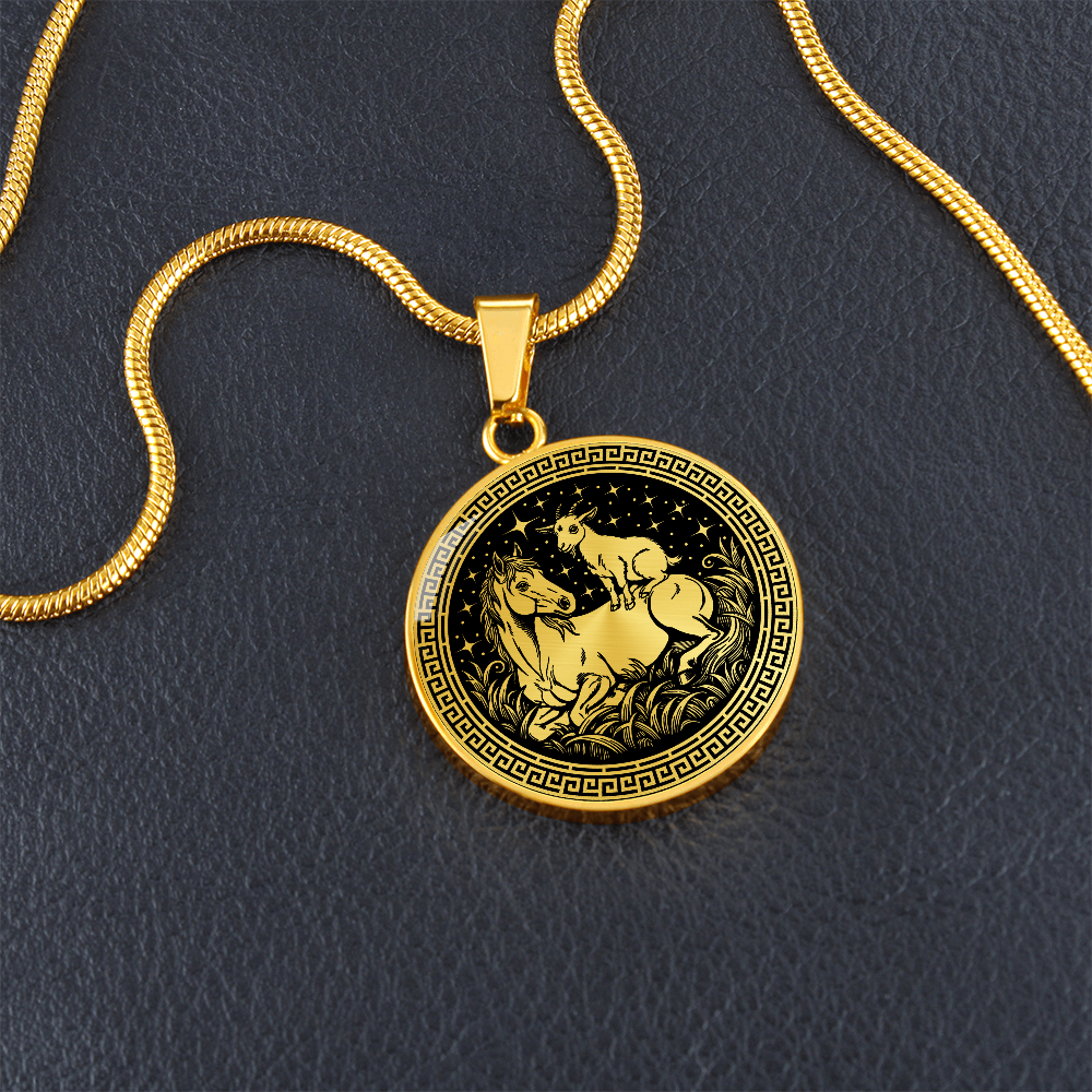 Goat and Horse Necklace - Couples Chinese Zodiac Animal Pendant Jewelry