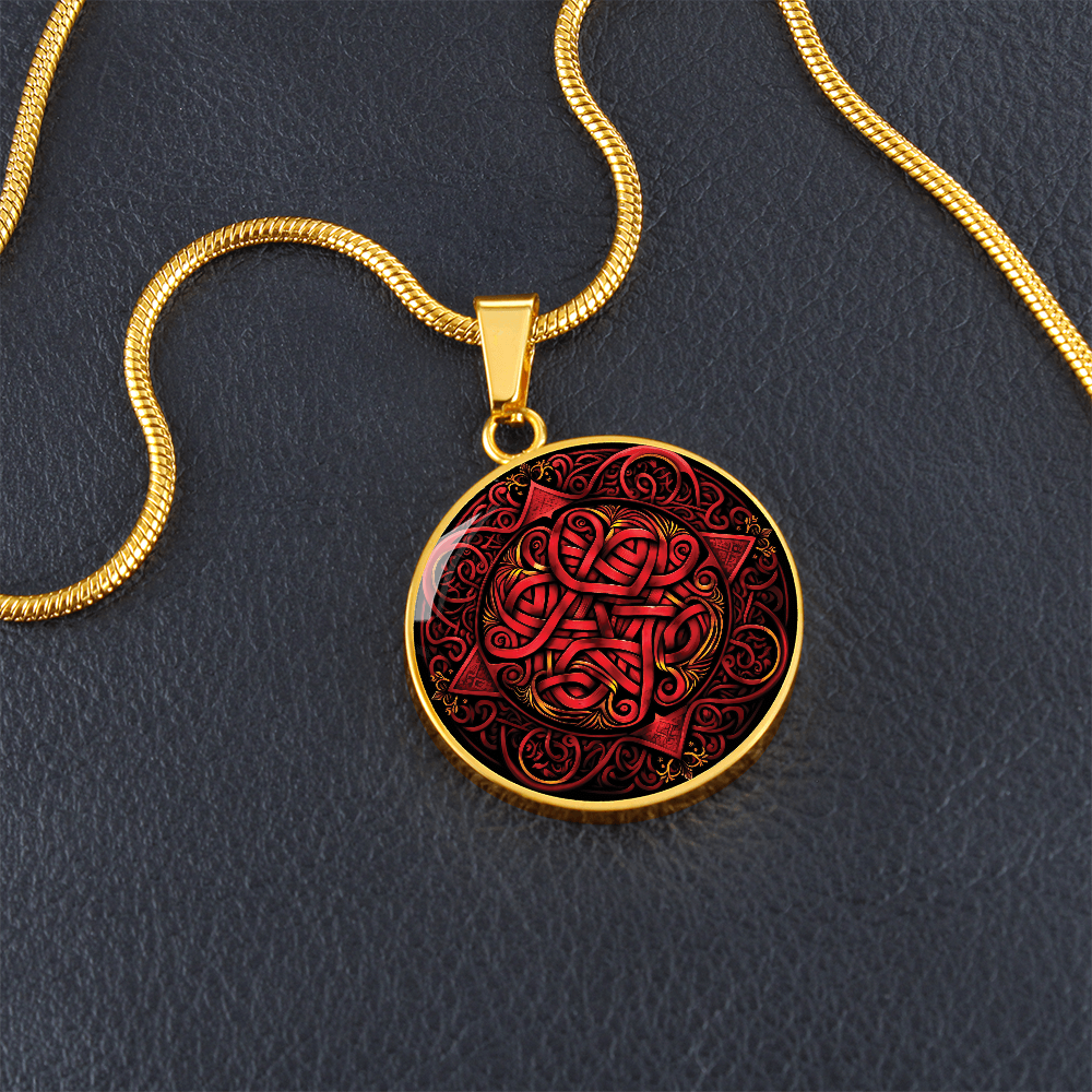 Red Celtic Knot Necklace - Romantic Pendant Jewelry
