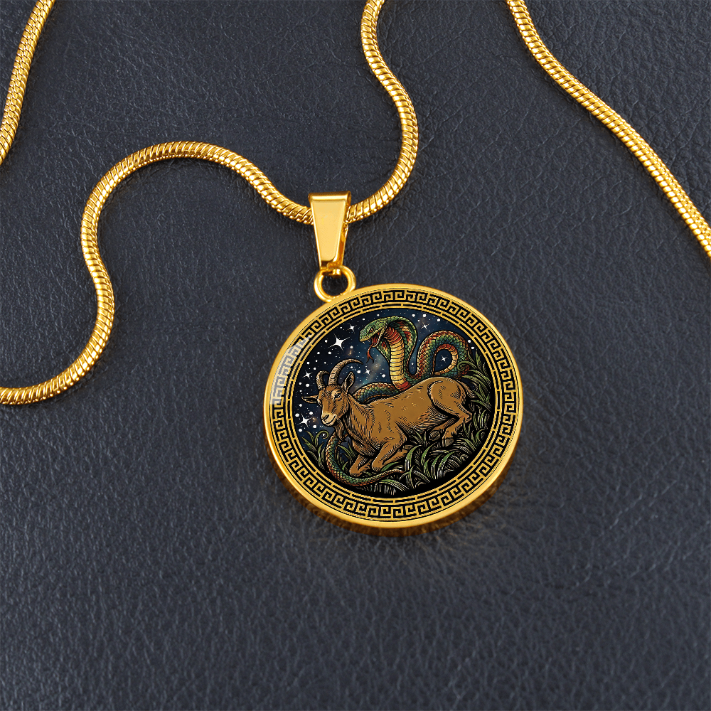 Snake & Goat Necklace - Couples Chinese Zodiac Animal Pendant Jewelry