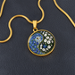 Morning Glory Yin Yang Necklace - September Birth Month Flower Pendant Jewelry