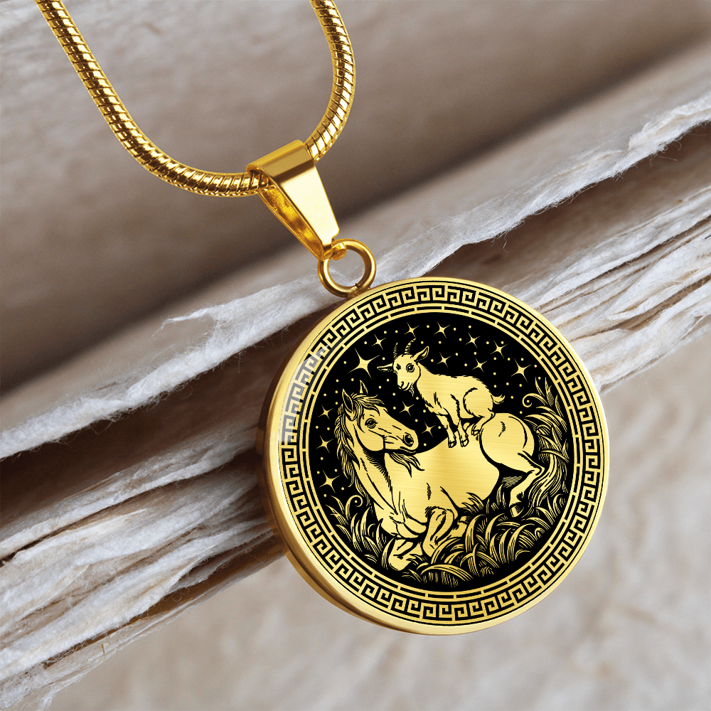 Goat and Horse Necklace - Couples Chinese Zodiac Animal Pendant Jewelry