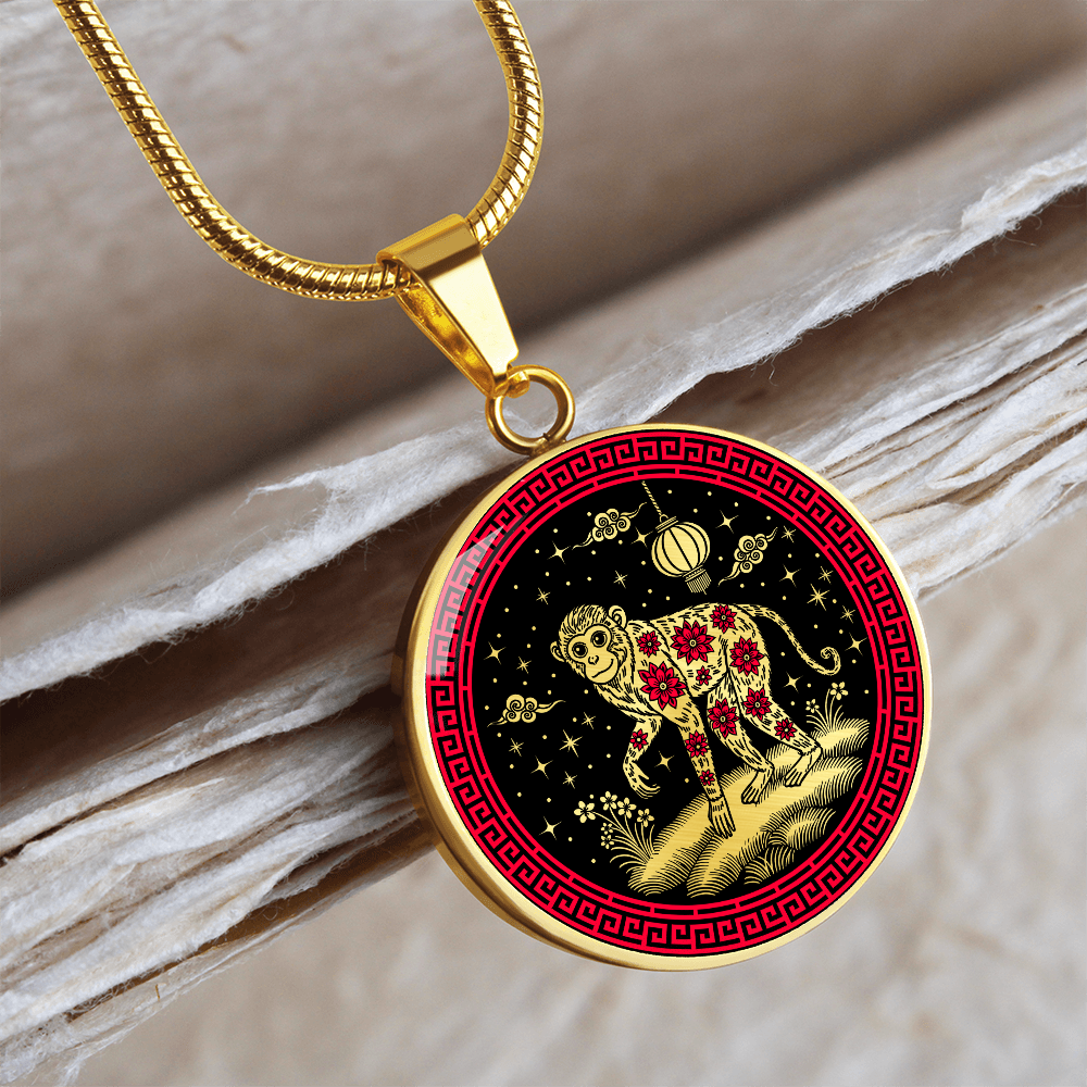 Monkey Necklace Chinese Zodiac Animal Pendant Jewelry
