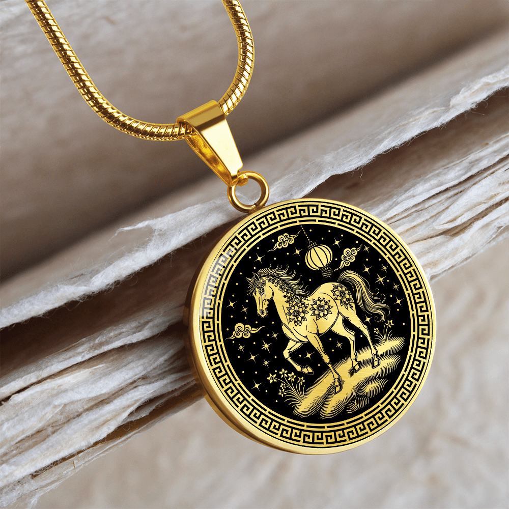 Horse Necklace Chinese Zodiac Pendant Jewelry