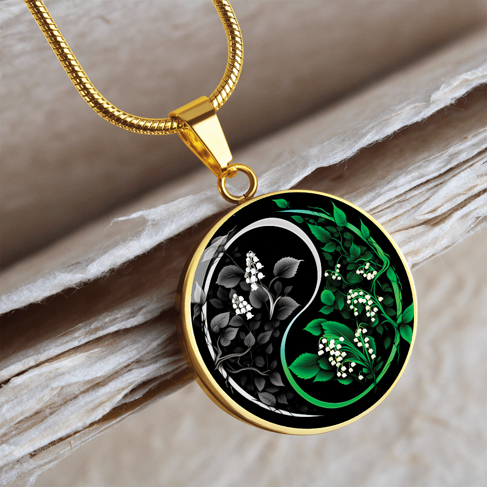 Lily of the Valley Necklace - May Yin Yang Birth Flower Jewelry