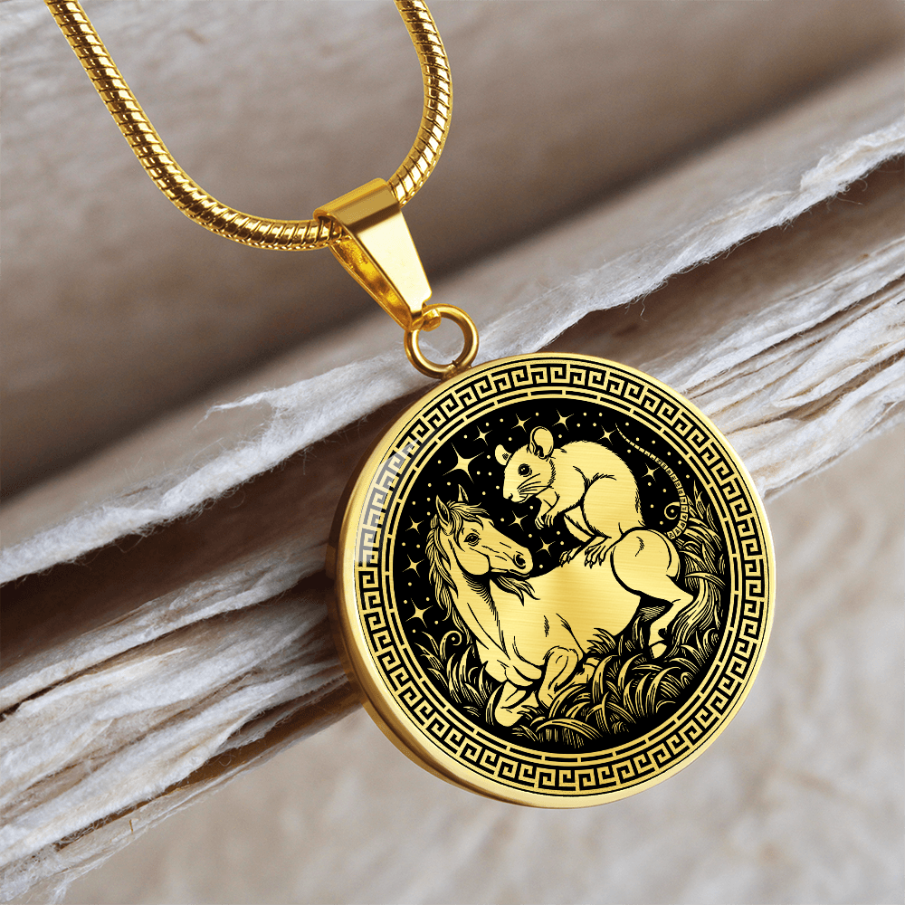 Rat and Horse Necklace - Couples Chinese Zodiac Animal Pendant Jewelry