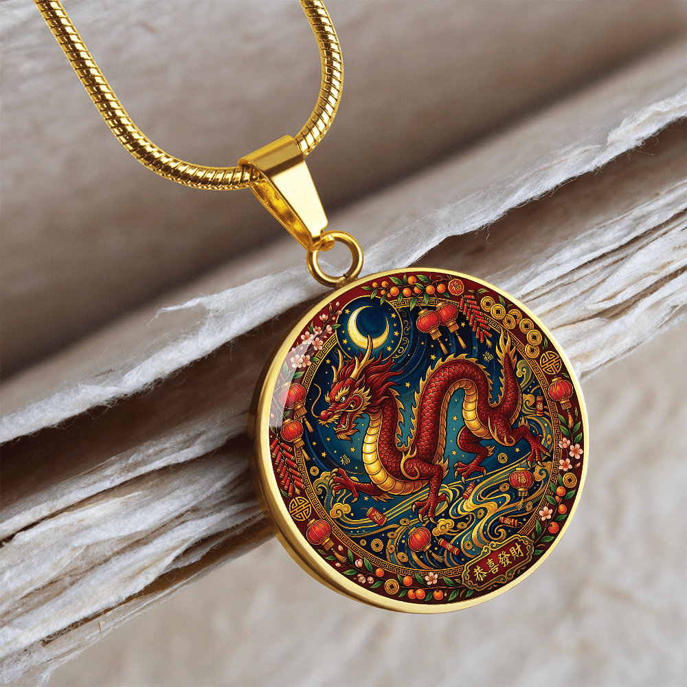 Year of The Dragon Necklace - Chinese Zodiac Animal Charm Pendant Jewelry