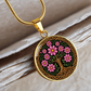 Celtic Tree of Life Pendant Necklace - Cosmos October Birth Flower Jewelry